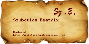 Szubotics Beatrix névjegykártya